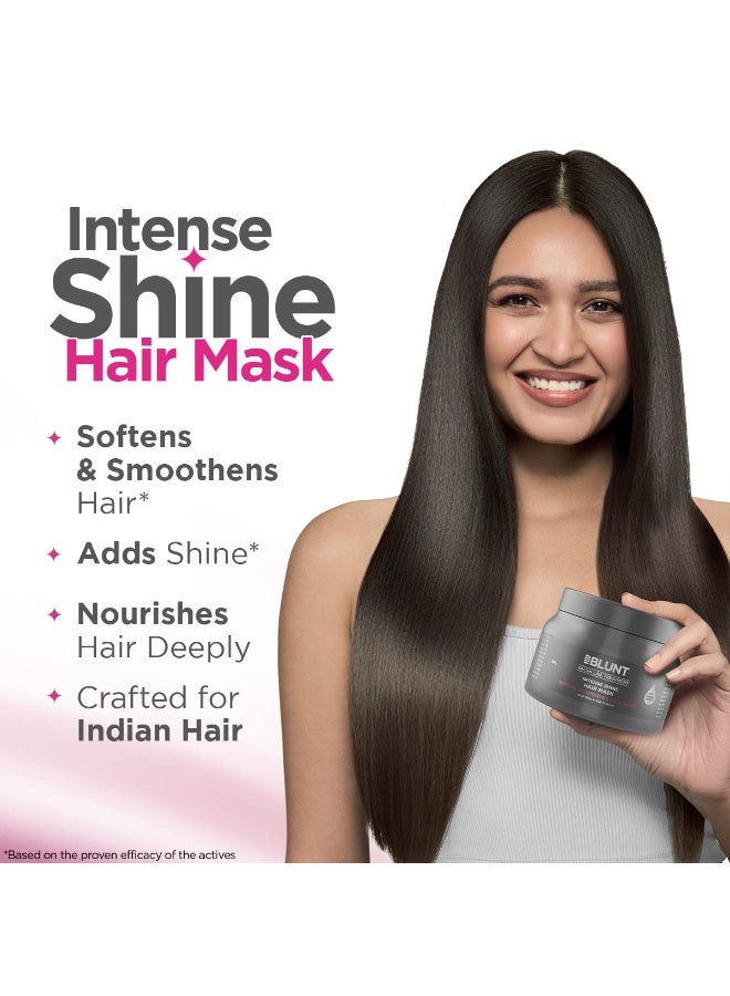 Bblunt Intense Shine Hair Mask with Rice & Silk Protein for Softer, Smoother & Shinier Hair | Softens & Smoothens Hair* | Adds Shine* | For Men & Women | 250 g - Image 2
